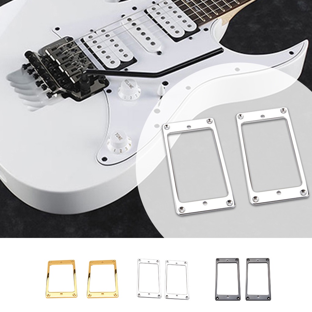 [GLOBAL] 2PCS Metal Electric Guitar Pickup Humbucker Flat Base Mounting Ring Inside Frame Musical Instrument Accessory