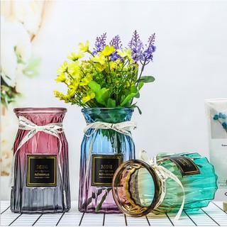 [TẶNG NƠ] Lọ Hoa Thủy Tinh Bắc Âu hình trụ sang trọng cao 15cm và 18cm, 20cm, 25cm trang trí, hoa để bàn