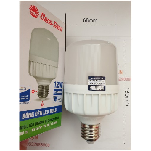 Bóng LED Trụ Kẹp Bình V DC / 12W Rạng Đông Chip Led Samsung