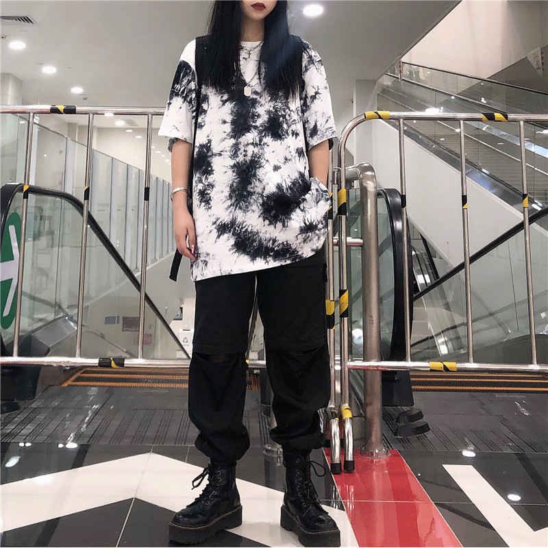 Áo thun ngắn tay size lớn họa tiết nhuộm màu sành điệu | BigBuy360 - bigbuy360.vn