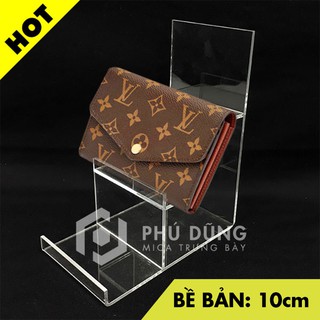 Kệ Mica 3 Tầng Trưng Bày Bóp Ví Nữ (Trong Suốt) - Bề bản 10cm