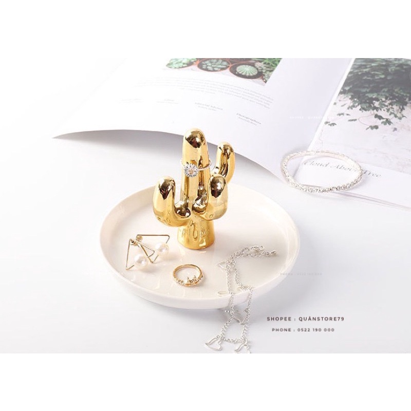 Đĩa gốm chụp ảnh trang sức decor shop