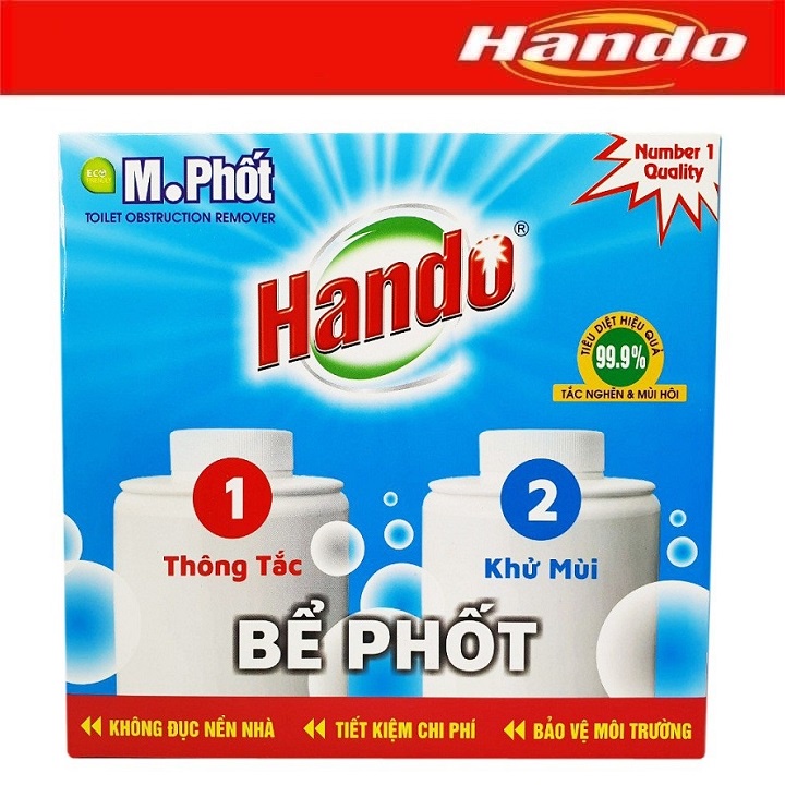 Hộp thông tắc khử mùi bể phốt 2 trong 1 Hando 860g (1 thông tắc +1 khử mửi)
