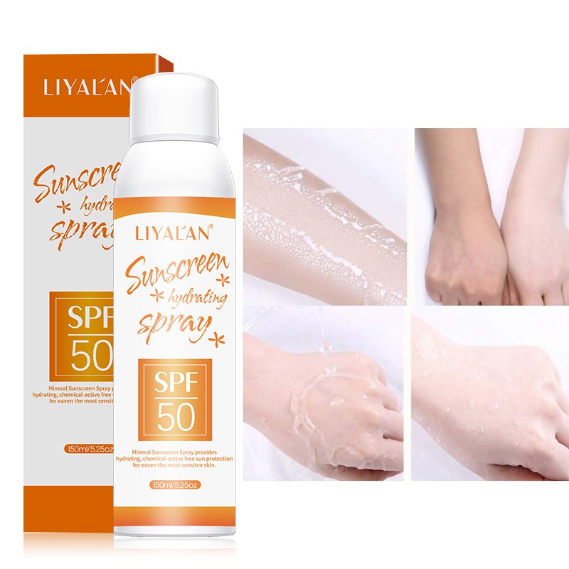 Xịt chống nắng LIYALAN SPF 50+ hỗ trợ cấp ẩm cho làn da 150ml