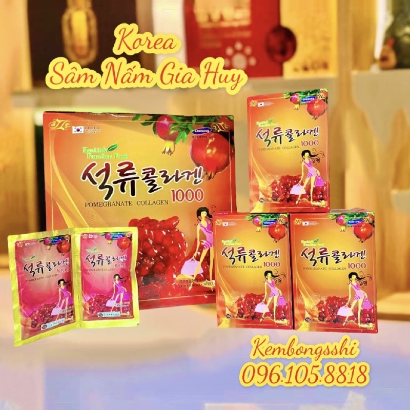 [HÃNG KANGHWA] Nước Collagen Lựu Cao Cấp Hàn Quốc, Hộp 30 gói* 80ml