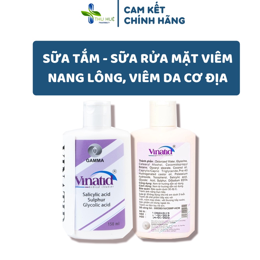 Sữa Tắm, Rửa Mặt VINATID 150ml Chính Hãng, Làm Sạch Sâu, Cấp Ẩm, Kiềm Dầu, Review Tốt Trên Shopee