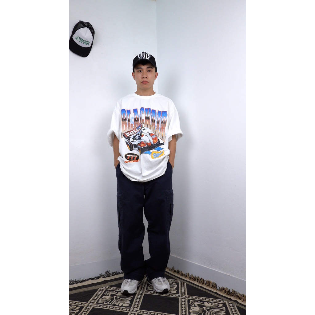 Áo thun xe đua wash vintage unisex chính hãng BLACKAIR