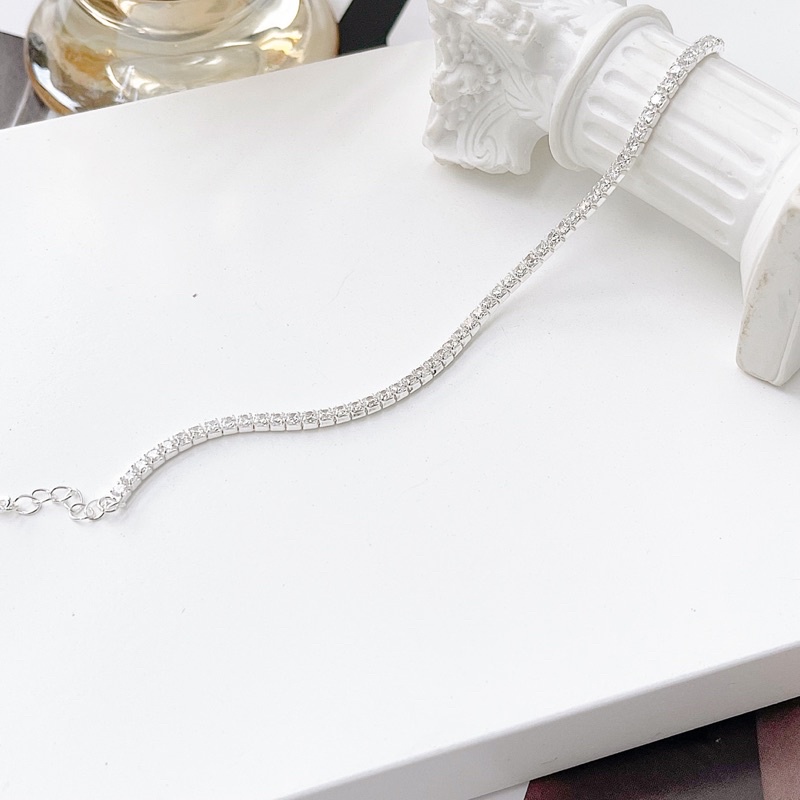 Lắc tay bạc nữ đai full đính đá 3li lấp lánh - Trang sức MINA JEWELRY