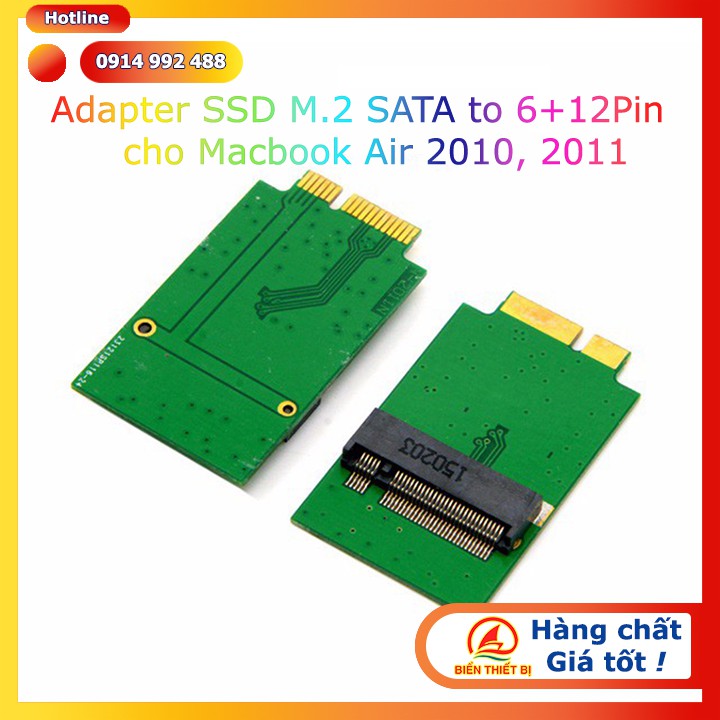 Adapter M.2 NGFF B-key SATA SSD 2280 sang SSD Macbook Air 2010,2011. Chuyển đổi M.2 SATA SSD ra 6+12Pin SSD Macbook Air