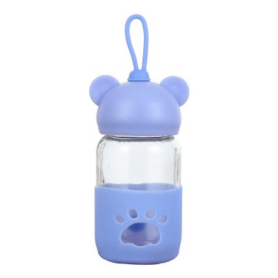 BN3 Bình Nước Thủy Tinh Nắp gấu 300ml bình gấu cute chai nước dễ thương