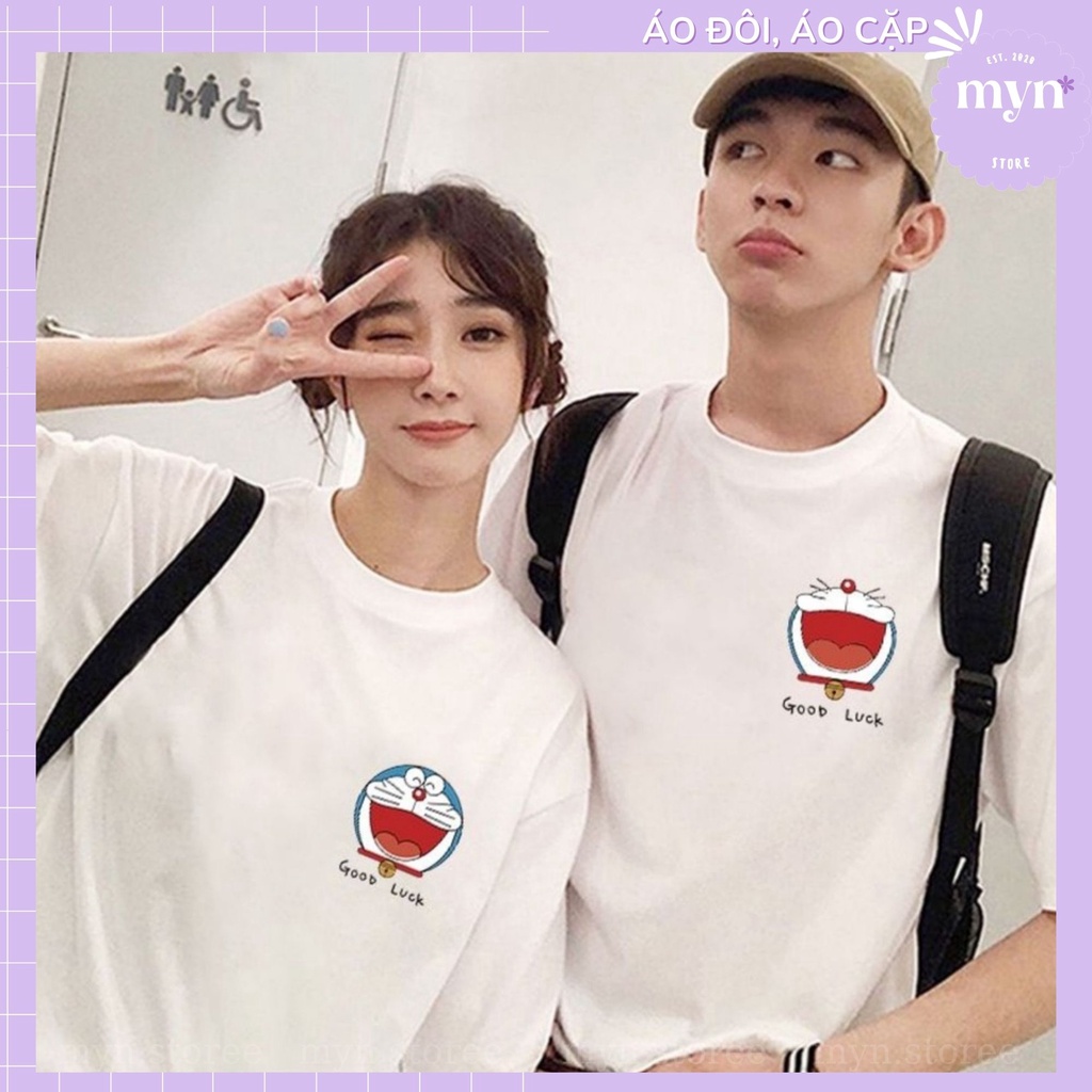 Áo Phông Cặp Đôi Hoạt Hình Doraemon Dễ Thương Nam Nữ Đủ Size