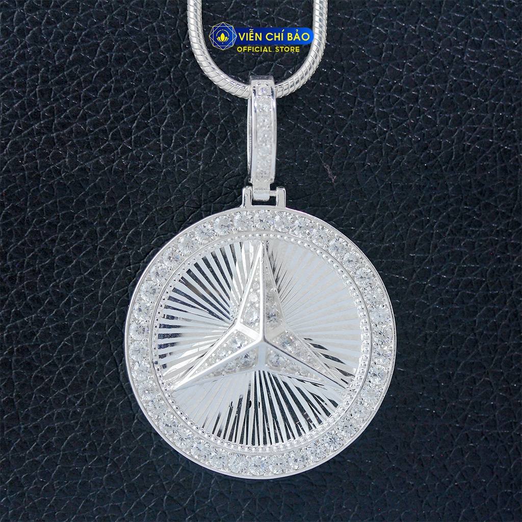 Mặt dây chuyền nam mercedes đính đá chất liệu bạc 925 thời trang phụ kiện trang sức Viễn Chí Bảo M300328