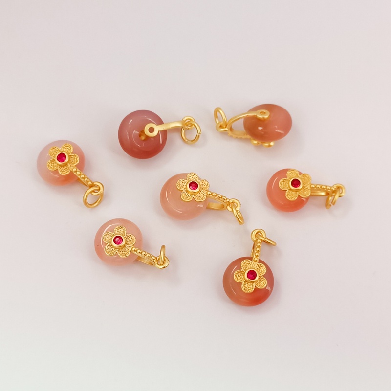 Bộ Hạt Đá Mã Não Tự Nhiên Màu Kẹo diy Kiểu Cổ Điển Dùng Làm Trang Sức