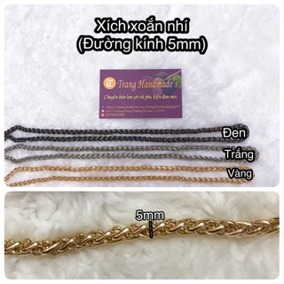Xích xoắn nhí 5mm -móc cua