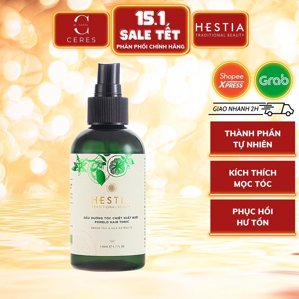 Tinh Dầu Bưởi Xịt Mọc Tóc - Tinh Dầu Dưỡng Tóc Hestia Pomelo Hair Tonic 140ml