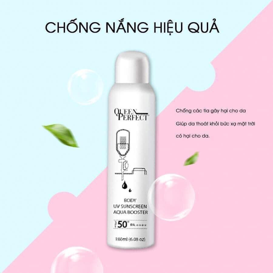 Xịt Chống Nắng Nâng Tông trắng da Che Khuyết Điểm ngăn ngừa lão hóa Queen Perfect Chính Hãng