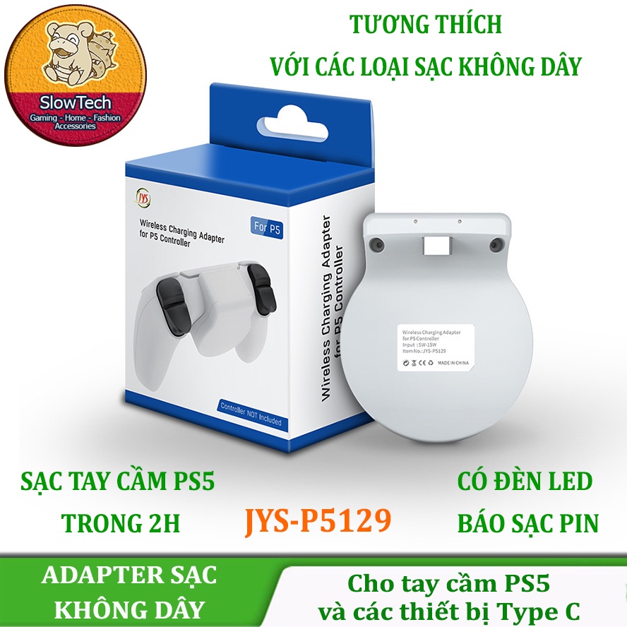 Adapter Sạc Không Dây Cho Tay CẦm Sony PS5 Dualsense, Chống Đoản Mạch, Tự Động Ngắt Khi Sạc Đầy JYS-P5129