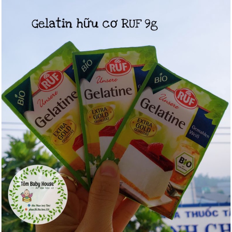 Gelatine hữu cơ RUF 9g - Gelatine thường Ewald 50g làm thạch, kẹo dẻo cho bé