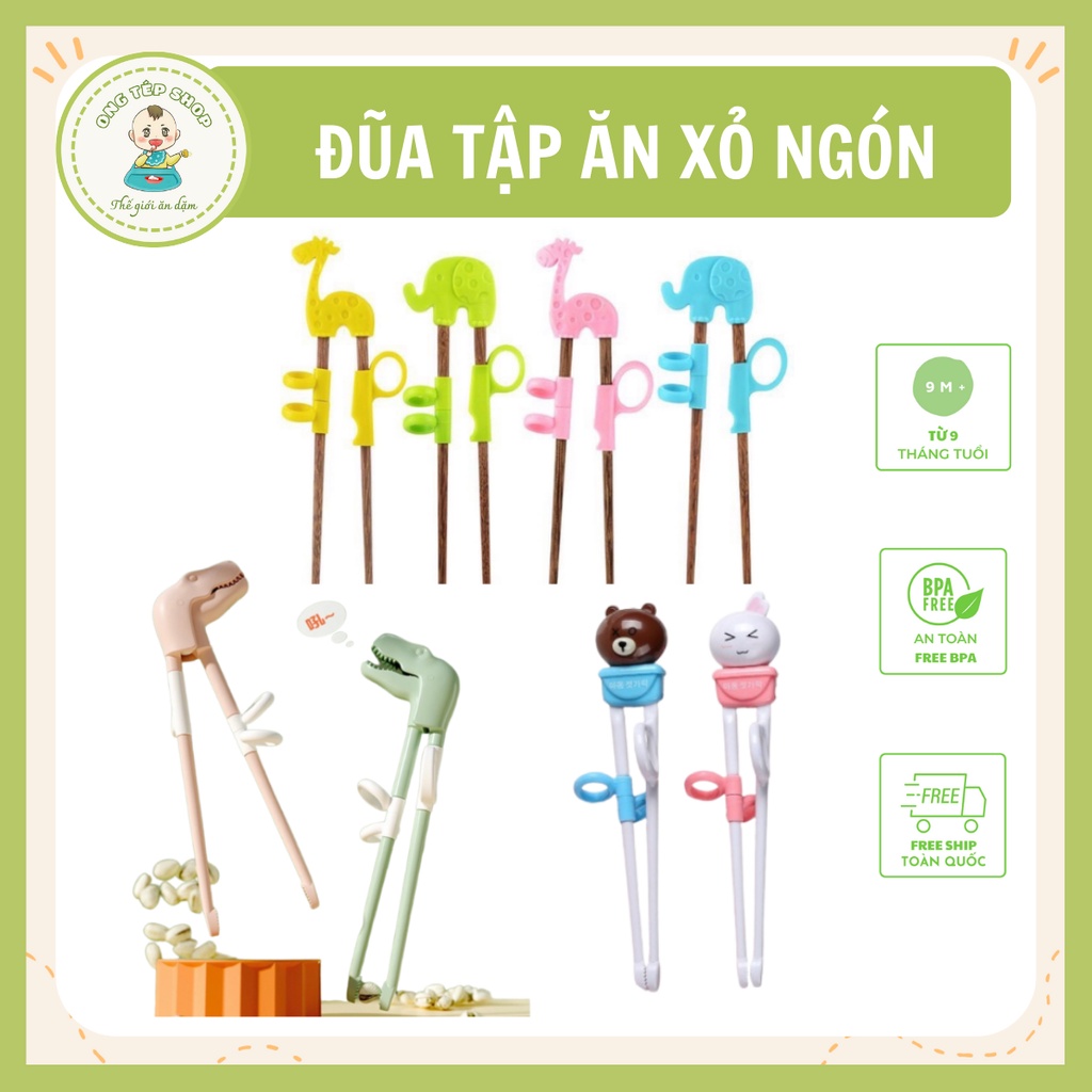 Đũa tập ăn xỏ ngón cho bé tập gắp
