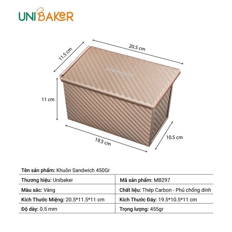 Khuôn gối chống dính Uni 450g
