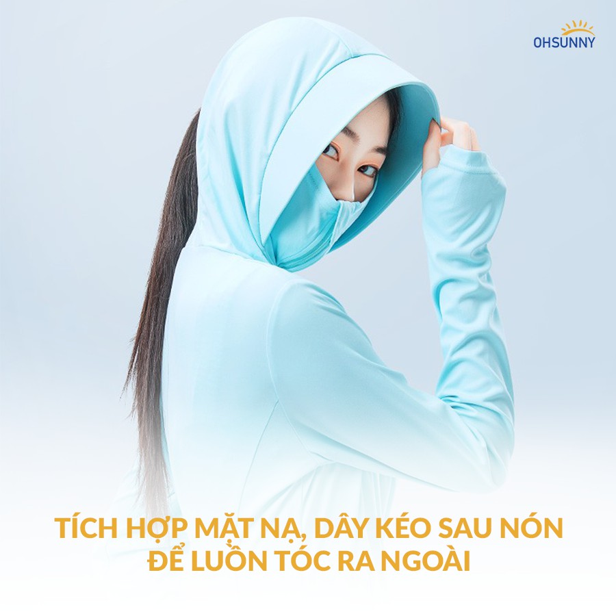 [HÀNG CHÍNH HÃNG OHSUNNY] Áo Chống Nắng Nữ Toàn Thân  Longform Extra UPF50+++ SLTW1M036F