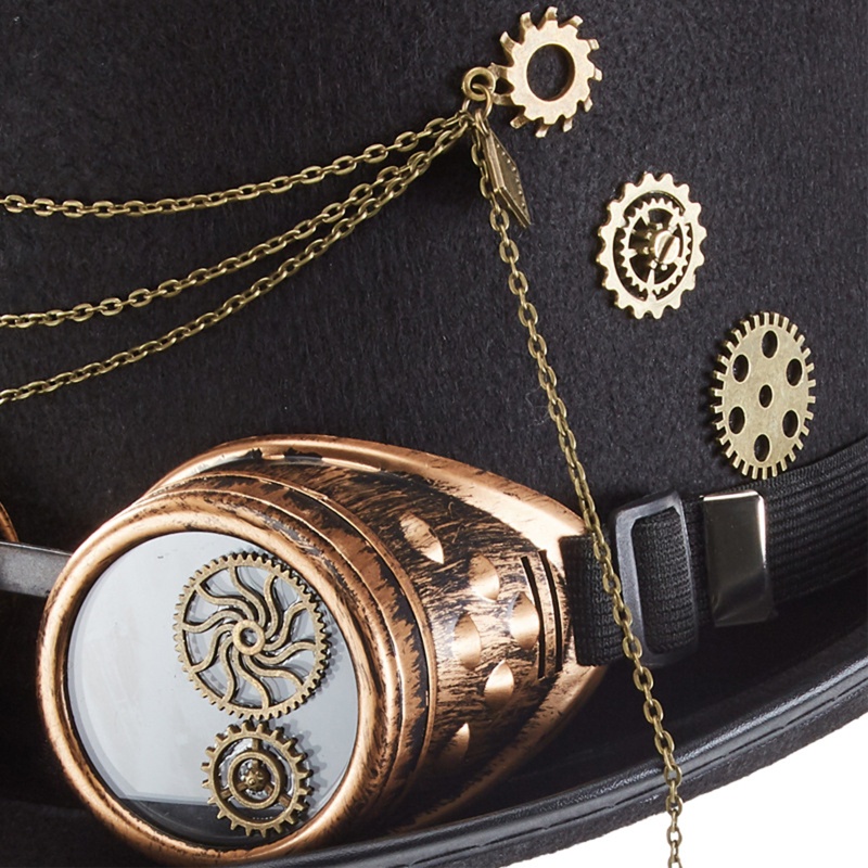 Mũ Hóa Trang Halloween Phong Cách Steampunk Kèm Kính Bảo Hộ