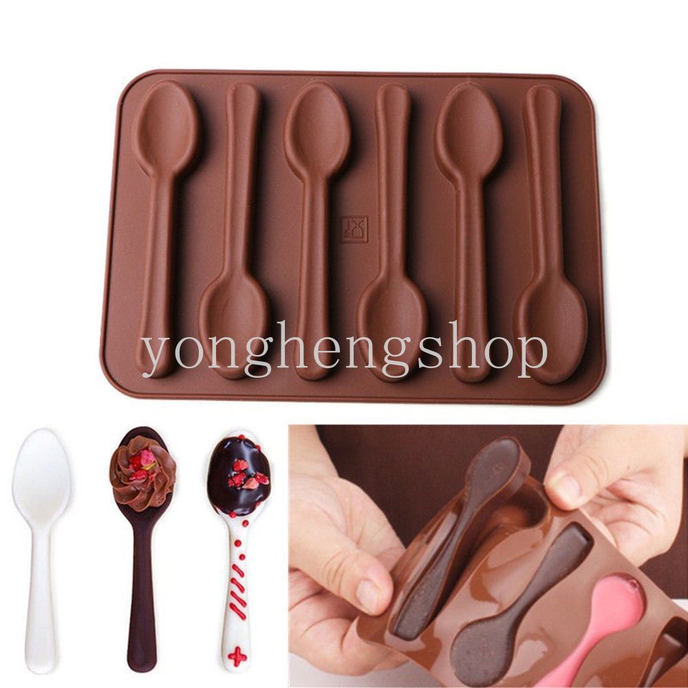 Khuôn Silicone Làm Bánh Tạo Hình Muỗng 3D Độc Đáo Tiện Dụng