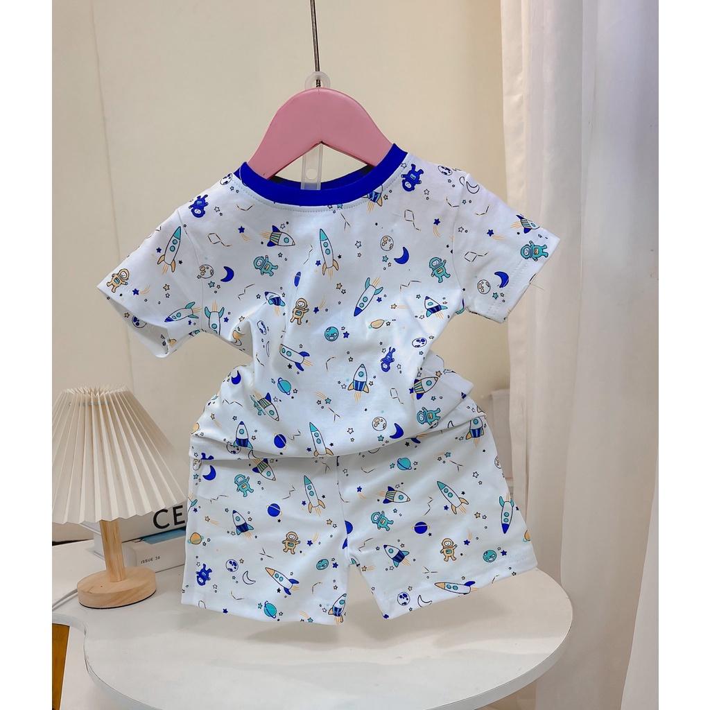 Bộ thun ngắn Bigbaby họa tiết dễ thương nhiều mẫu chất thun cotton mềm cho bé trai 11-22kg