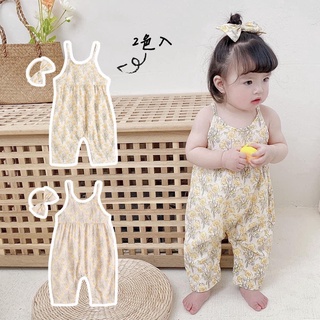 Jumsuit hoa kèm nơ cho bé_[Hàng Quảng Châu]