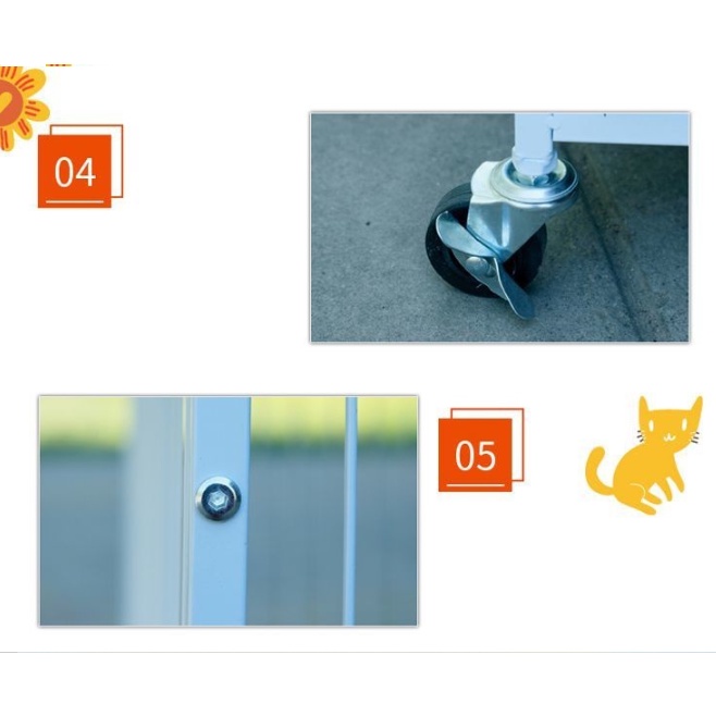 Chuồng Chó Mèo 3 Tầng Nan Ống Sơn Tĩnh Điện Chống Gỉ Sét Cao 180cm - Mẫu Mới Nhất