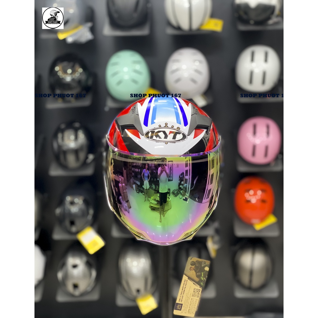 ( KÍNH TITAN) MŨ ROYAL 3/4 2 KÍNH M268 MÀU TEM DRAGON BOY TẶNG KÈM BỘ LOGO KYT
