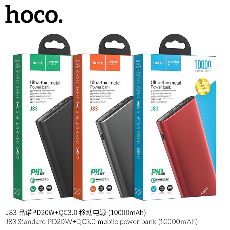 ✅SẠC DỰ PHÒNG Sạc nhanh HOCO J83 10.000mAh Standard PD20W+QC 3.0 moble power bank-Hàng chính hãng