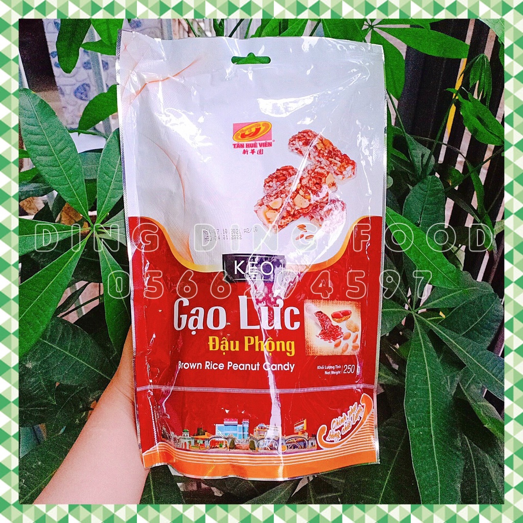 Date 7/2023 - Kẹo Gạo Lức Đậu Phộng (Túi 250g) Tân Huê Viên, Dinh Dưỡng, Healthy, Ăn Vặt Siêu Ngon, DING DING FOOD