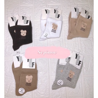 Tất vớ nữ cổ cao hình gấu cute