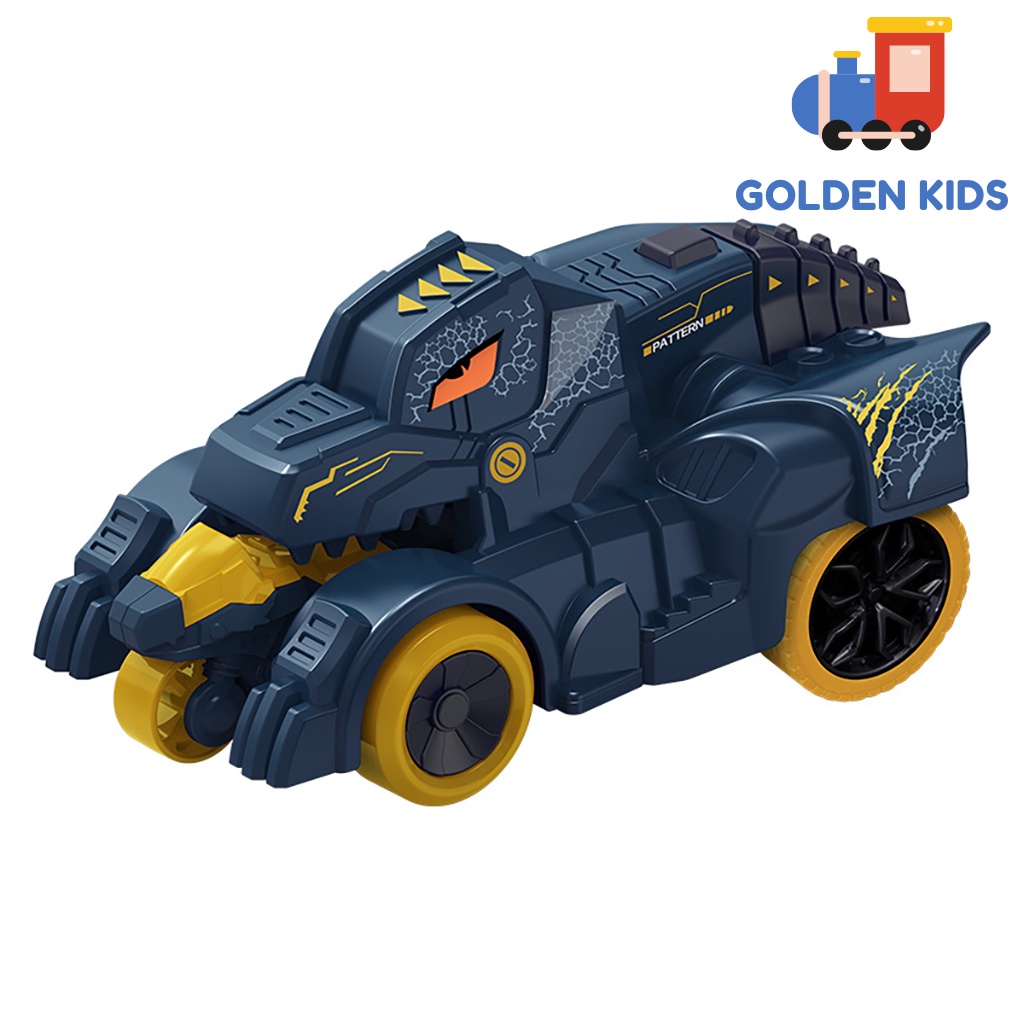 Xe ô tô địa hình khủng long chạy đà quán tính bắn ra mô tô tốc độ cao phát triển trí thông minh cho bé