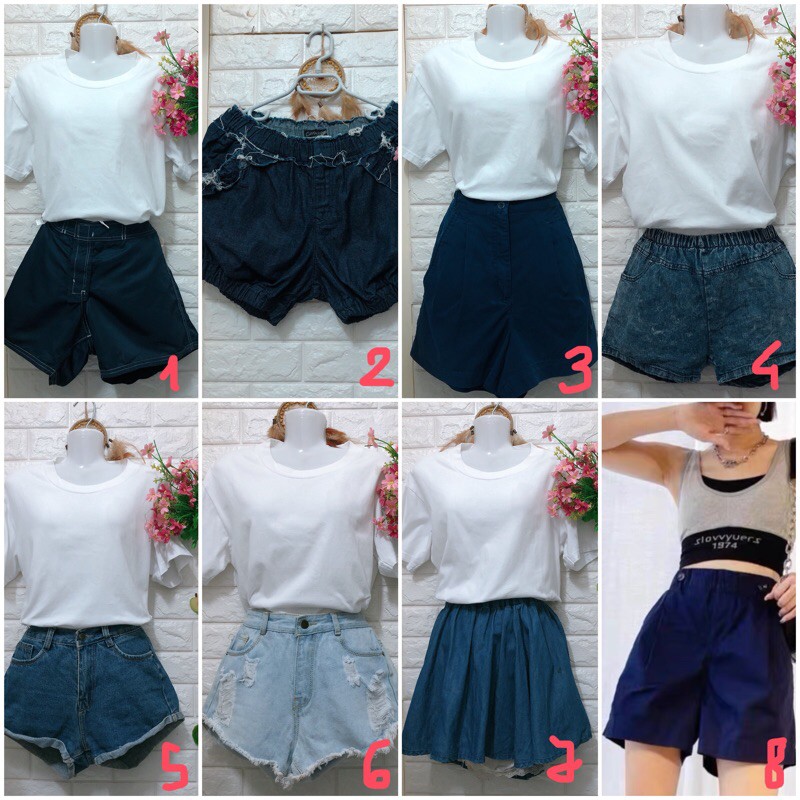 Quần Short Y2K vải, jeans dưới 60 kg