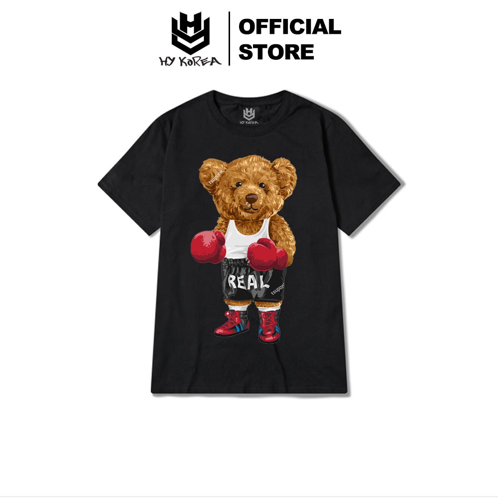Áo Thun Tay Lỡ HY KOREA In Hình Gấu Boxing 187