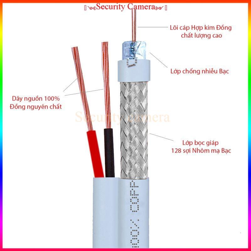 Dây cáp đồng trục liền nguồn SINO (RG59 + 2C CCS) có bọc bạc chống nhiễu, sợi bạc khử sóng từ chuyên dụng cho Camera | WebRaoVat - webraovat.net.vn