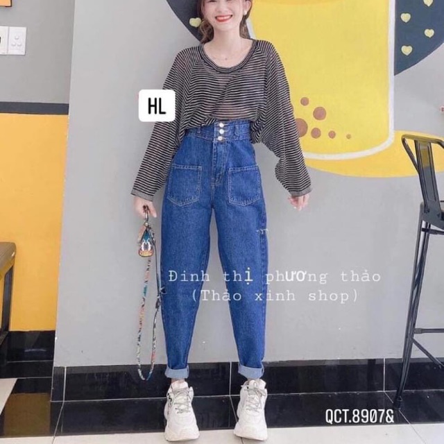 Quần baggy bò ba cúc - CT