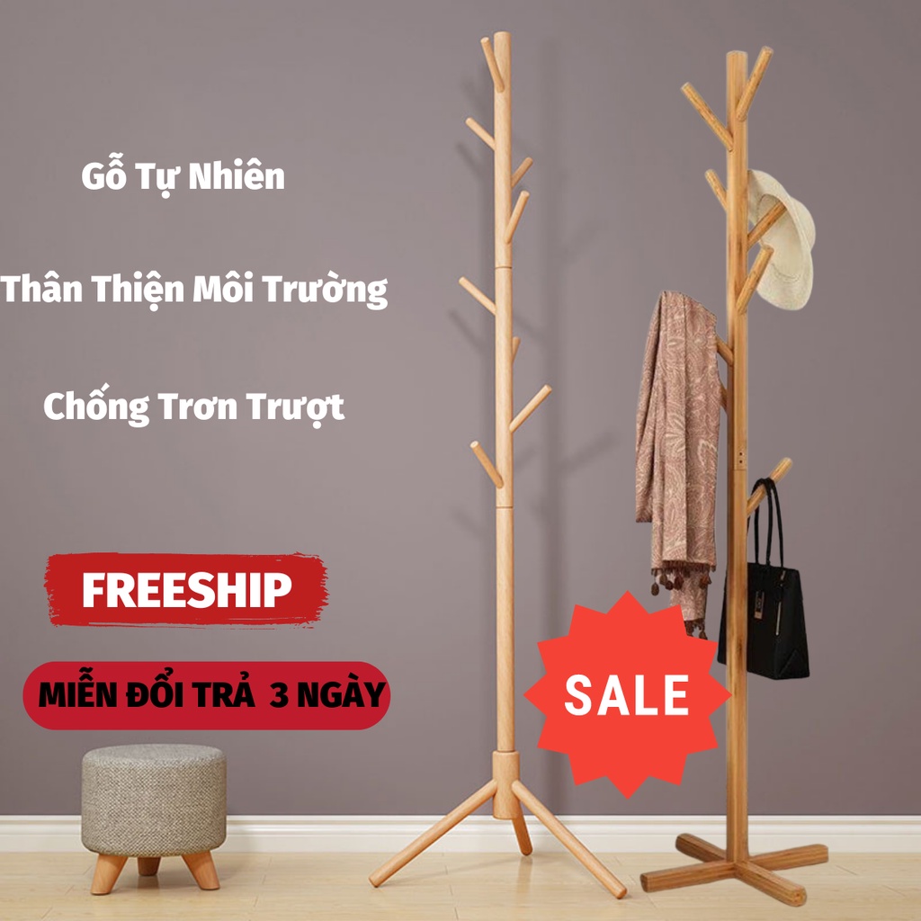 Cây Treo Quần Áo, Giá Treo Quần Áo Chất Liệu Bằng Gỗ Cao Cấp NOBITA OFFICIAL