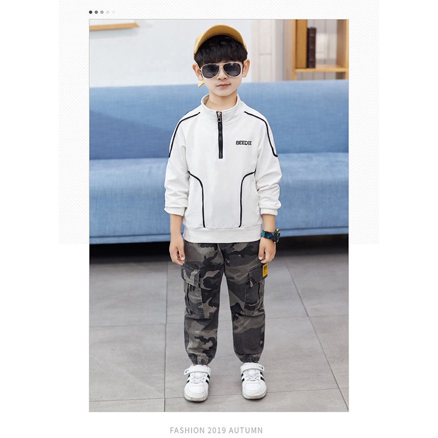 Quần dài họa tiết rằn ri thời trang cho bé trai