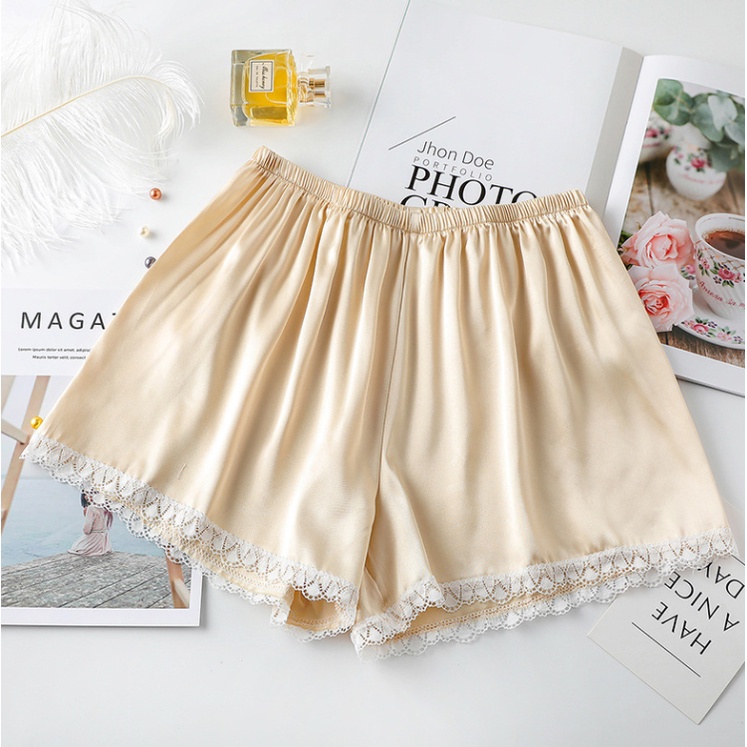 BIGSIZE_Quần ngắn nữ lụa đáp ren, quần đùi nữ lụa satin 50-80kg