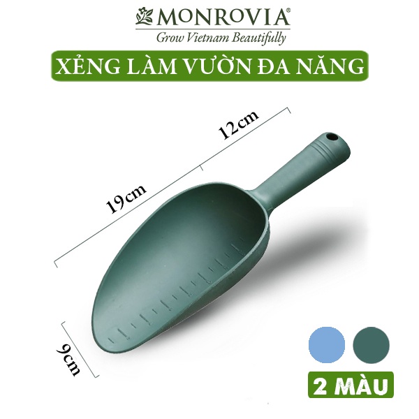 Xẻng làm vườn đa năng MONROVIA trồng cây cảnh mini, để bàn, đào đất, phân bón cho hoa hồng, rau củ quả, chất liệu nhựa