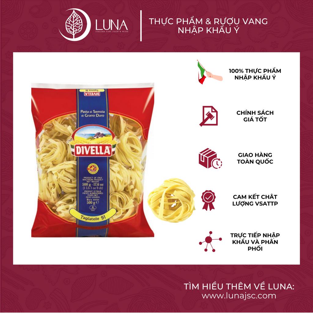 Mì Ý Tagliatelle sợi dẹt  DIVELLA gói 500g