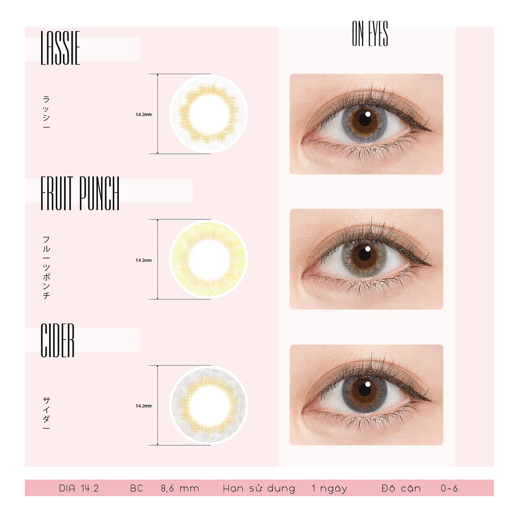 Lens 1 ngày có màu Angel Eyes của Nhật