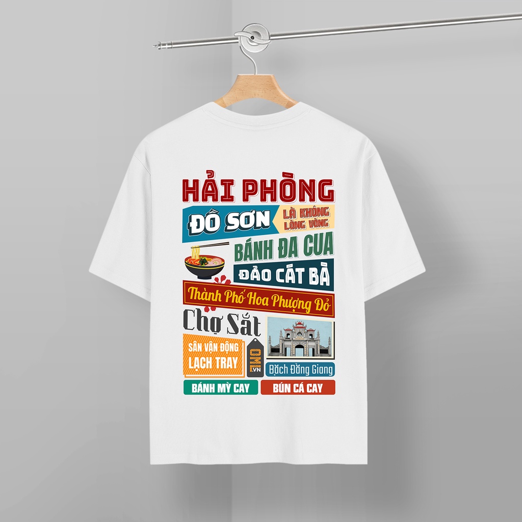 Áo Thun Tay Lỡ Nam Nữ Hải Phòng, Áo Phông Unisex Đen Trắng OML