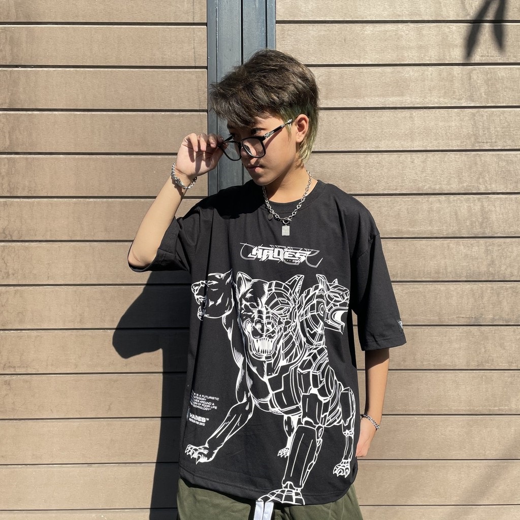 Áo thun Hades Cerberus Tee form rộng unisex nam nữ 40kg-90kg vải cotton dày mịn Thời trang Unisex HCM AL119