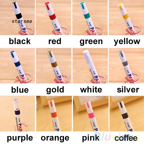 Bút đánh dấu dạng sơn vĩnh viễn 12 màu sắc chống thấm nước cho lốp xe hơi cao su