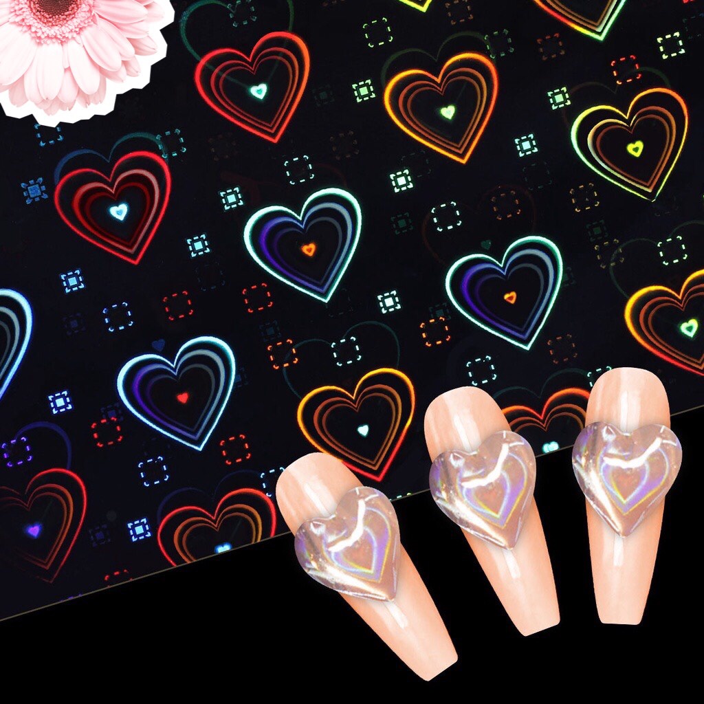 1 Miếng dán trang trí móng tay trái tim dành cho NAIL