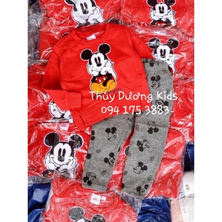 Bộ nỉ Mickey đỏ Disney dư xịn cho bé 9/12m-5y